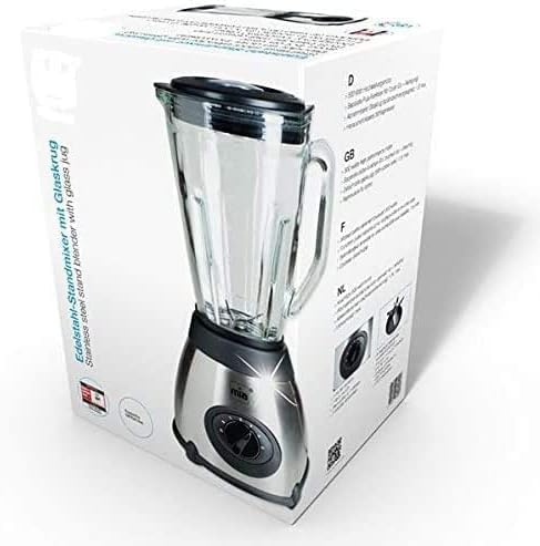 JUNG VitaSpeed Standmixer Mixer 500W, Eiscrusher mit Edelstahl Klingen, Blender 1,5 L Glasbehälter,