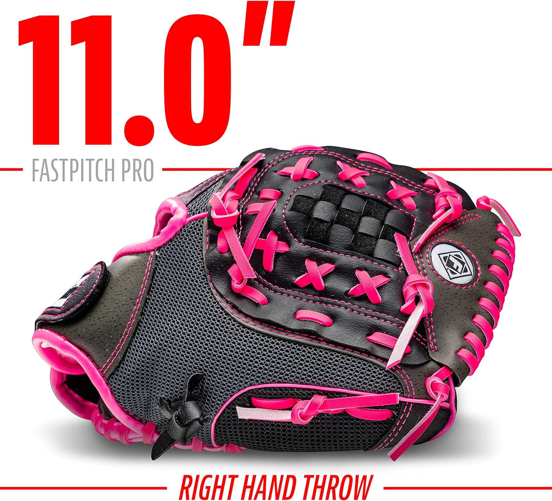 Franklin Sports Windmühle Serie Leichte Softball Handschuh, 27,9 cm für Rechtshänder Pink/Grau, für