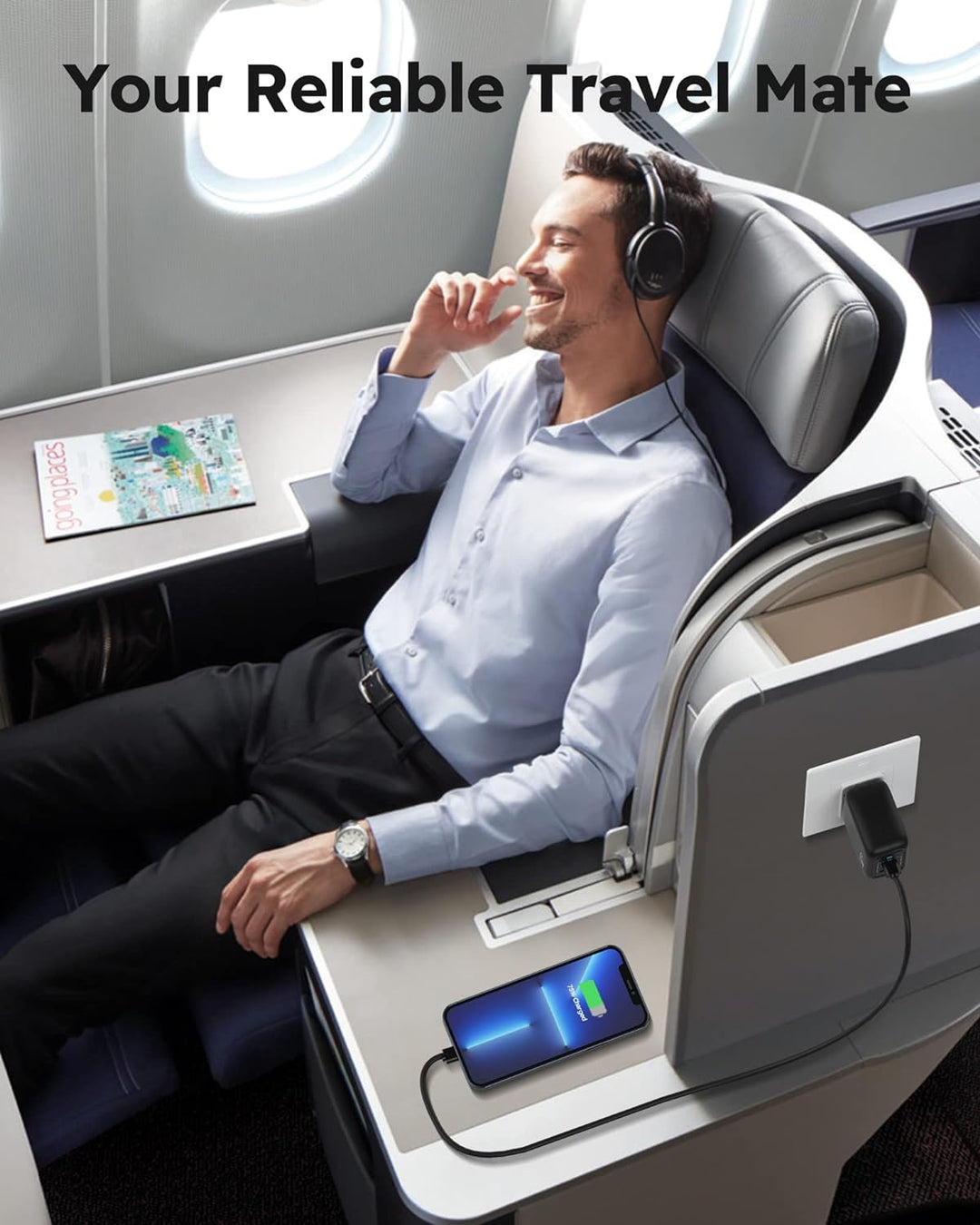 imuto 𝟔𝟓𝐖 USB C Ladegerät 2-Port Schnellladegerät, GaN Laptop-Ladegerät PD3.0 & QC3.0, USB C Netztei