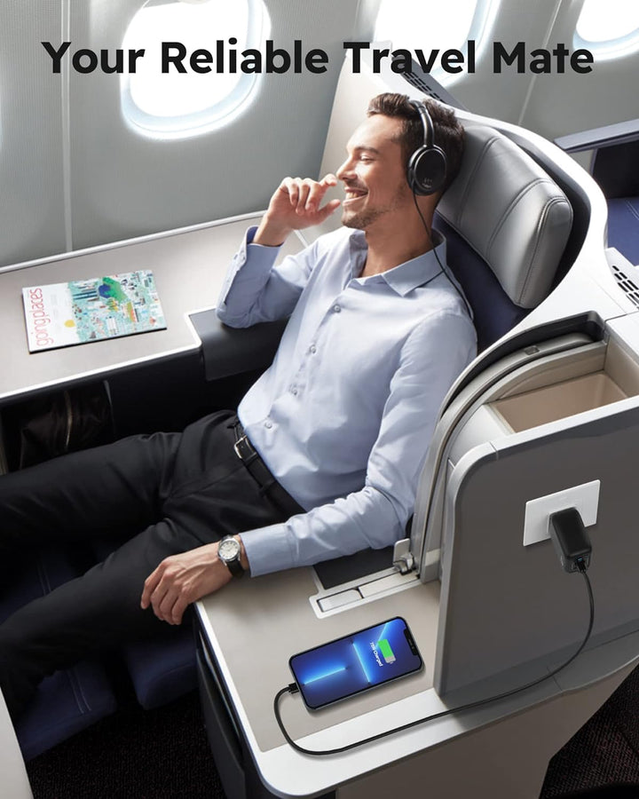 imuto 𝟔𝟓𝐖 USB C Ladegerät 2-Port Schnellladegerät, GaN Laptop-Ladegerät PD3.0 & QC3.0, USB C Netztei