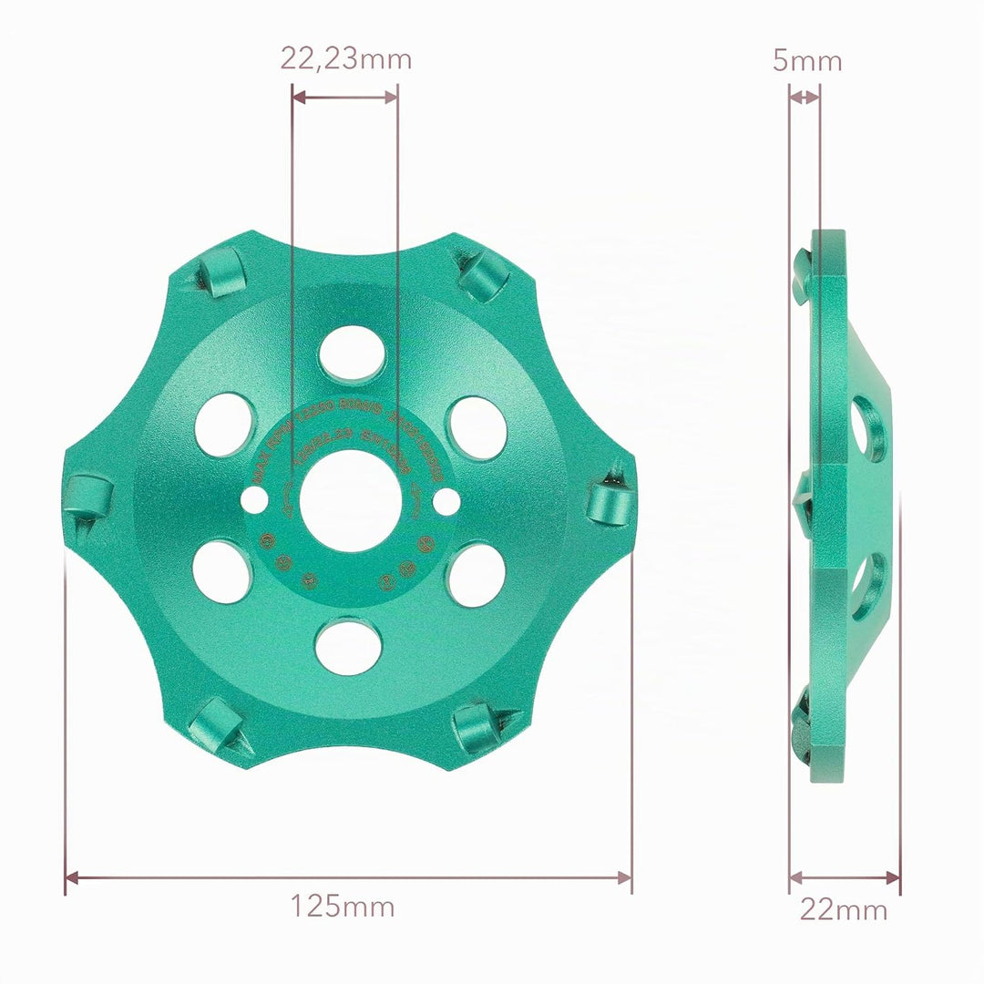 PRODIAMANT Profi PKD Diamant-Schleiftopf 125 mm x 22,2 mm 6 Segmente Diamantschleiftopf PDX829.793 f