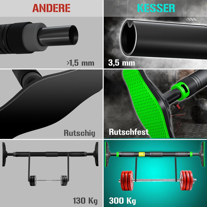 KESSER® Klimmzugstange Türrahmen verstellbar, Pull Up Bar Heimturnhalle, Reckstange ohne Schrauben/B
