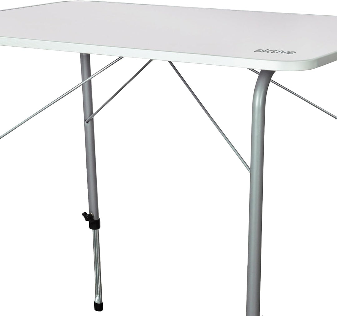 AKTIVE Camping-Klapptisch, höhenverstellbar, Campingtisch, 80 x 60 x 50-69 cm, Aluminiumgestell, Ø22