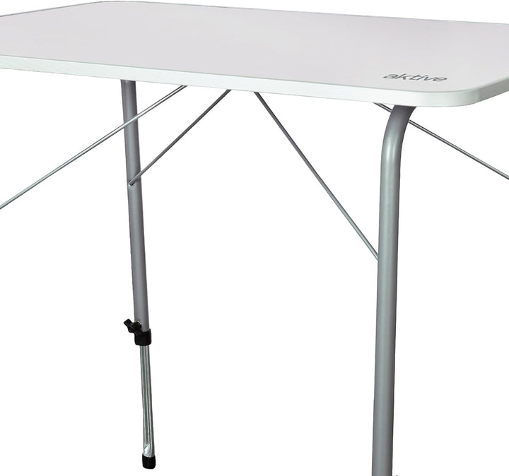 AKTIVE Camping-Klapptisch, höhenverstellbar, Campingtisch, 80 x 60 x 50-69 cm, Aluminiumgestell, Ø22