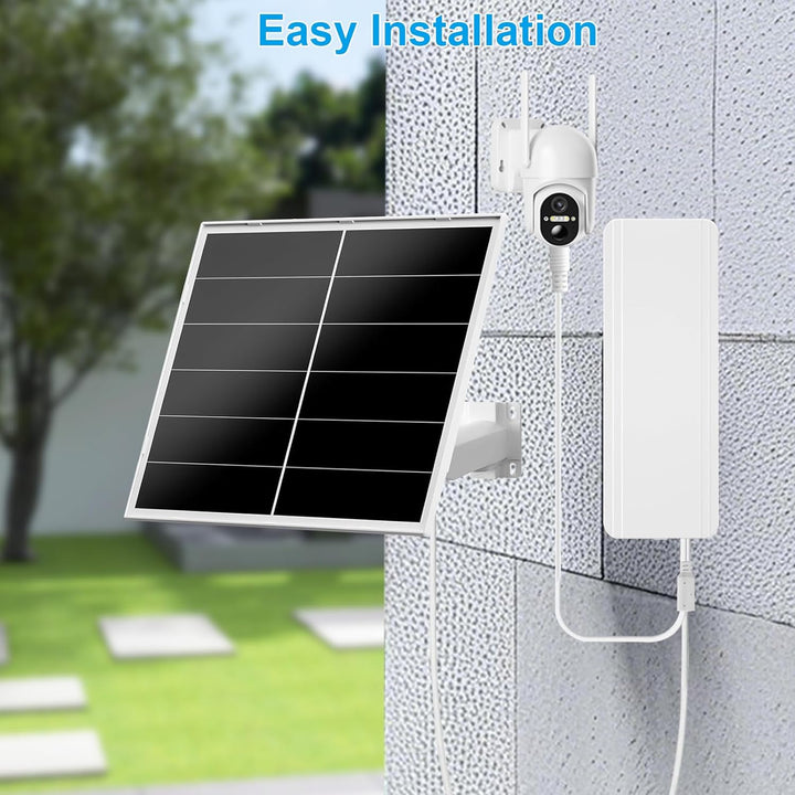 20W Solarpanel-Set mit 24000mAh Akku für Sicherheitskameras | 5V/12V einstellbarer Ausgang, USB-C un