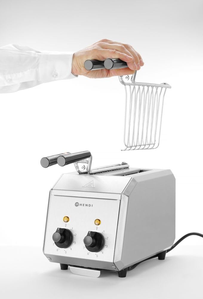 HENDI Sandwichtoaster, Sandwich, Gehäuse aus Edelstahl, Timer mit Alarm, einstellbarr auf maximal 8