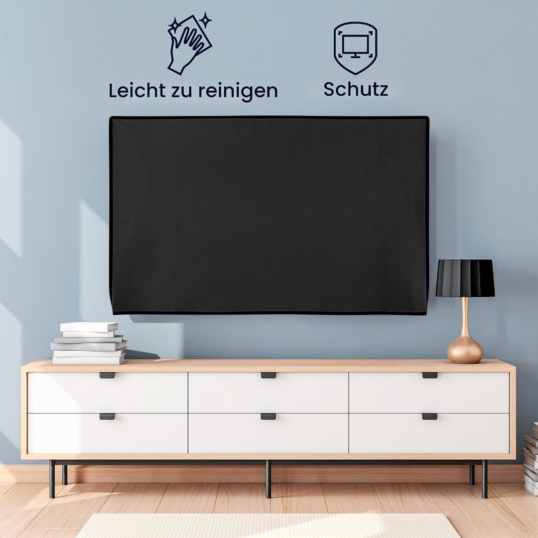 kwmobile 85" TV Hülle - Fernseher Bildschirmschutz Abdeckung - TV Bildschirm Staubschutzhülle - Schw