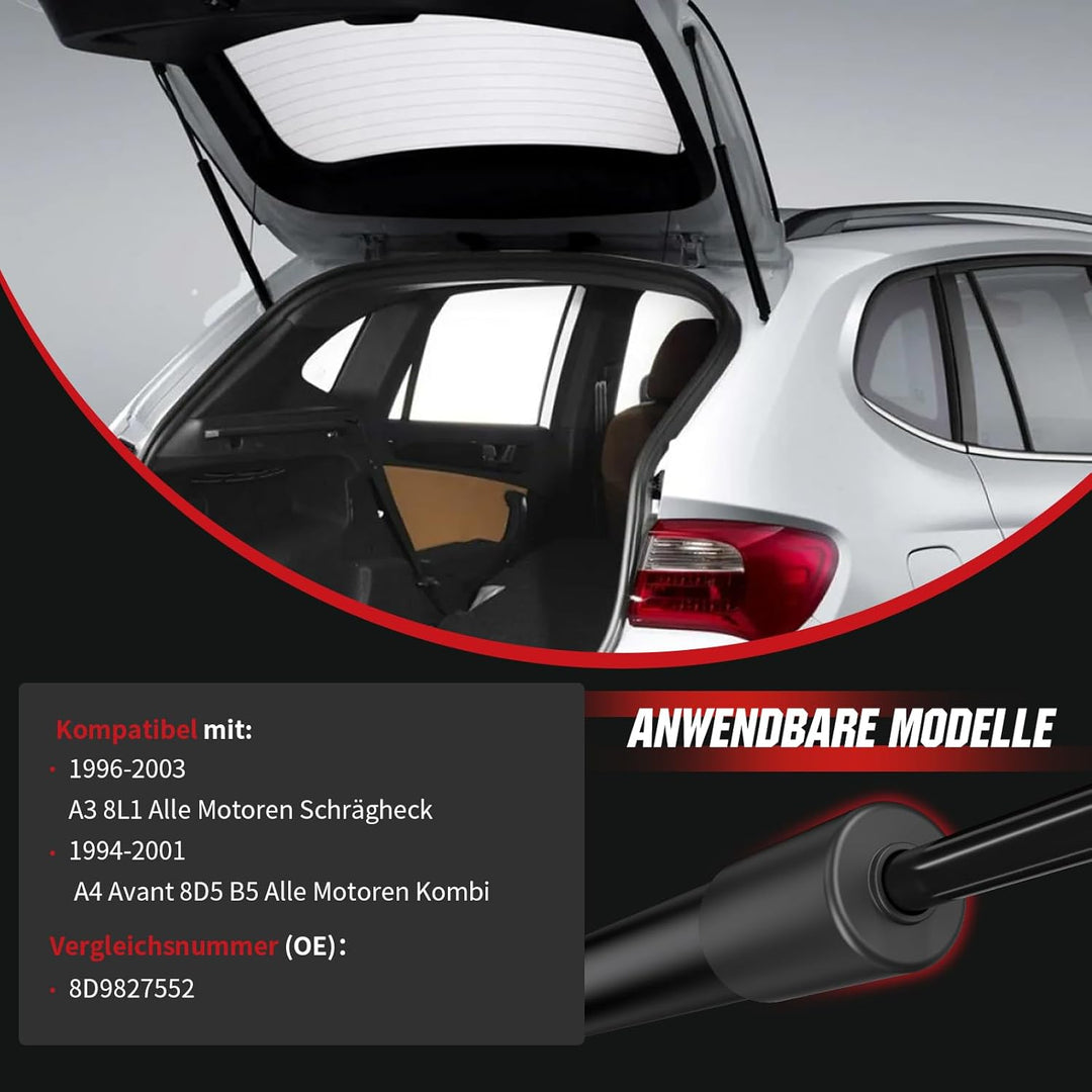 Gasfeder Heckklappe kompatibel mit Audi A3 (1996–2003) & A4 Avant (1994–2001), OTUAYAUTO 2 Stück Hec