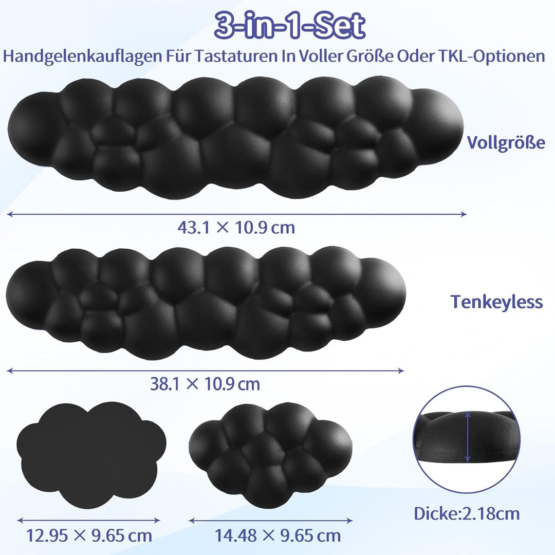 Sushret Wolke Handballenauflage Tastatur, Ergonomisches Wolke Handauflage Tastatur Mit Pu Leder Memo