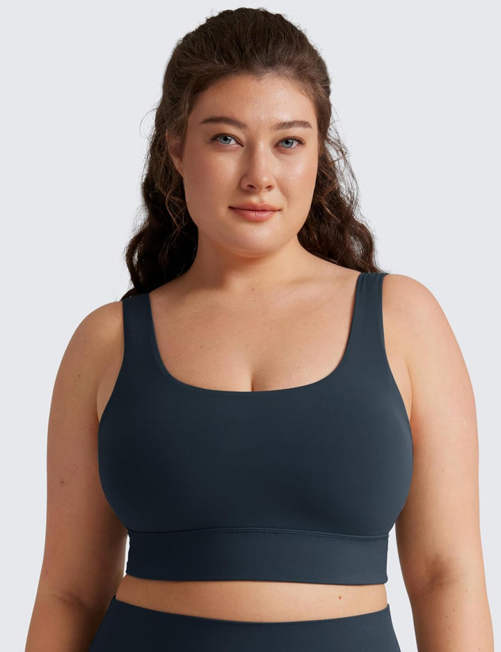 CRZ YOGA Damen Butterluxe Sport BH U Back Ohne Buegel Grosse Brüste Fitness Yoga BH Top, S Echte Mar