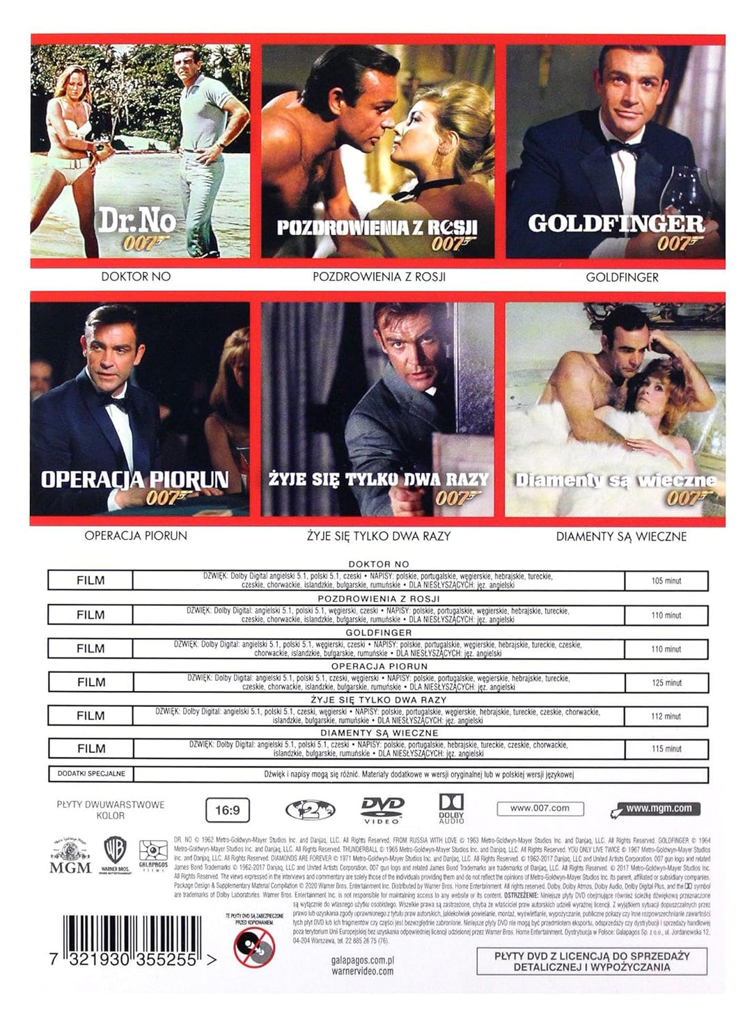 007 James Bond: Sean Connery Movie Collection [6DVD] (IMPORT) (Keine deutsche Version), DVD