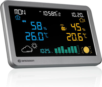 Bresser Funk-Wetterstation MeteoTemp TBH mit Temperatur- und Luftfeuchtigkeitsanzeige, Luftdruckhist