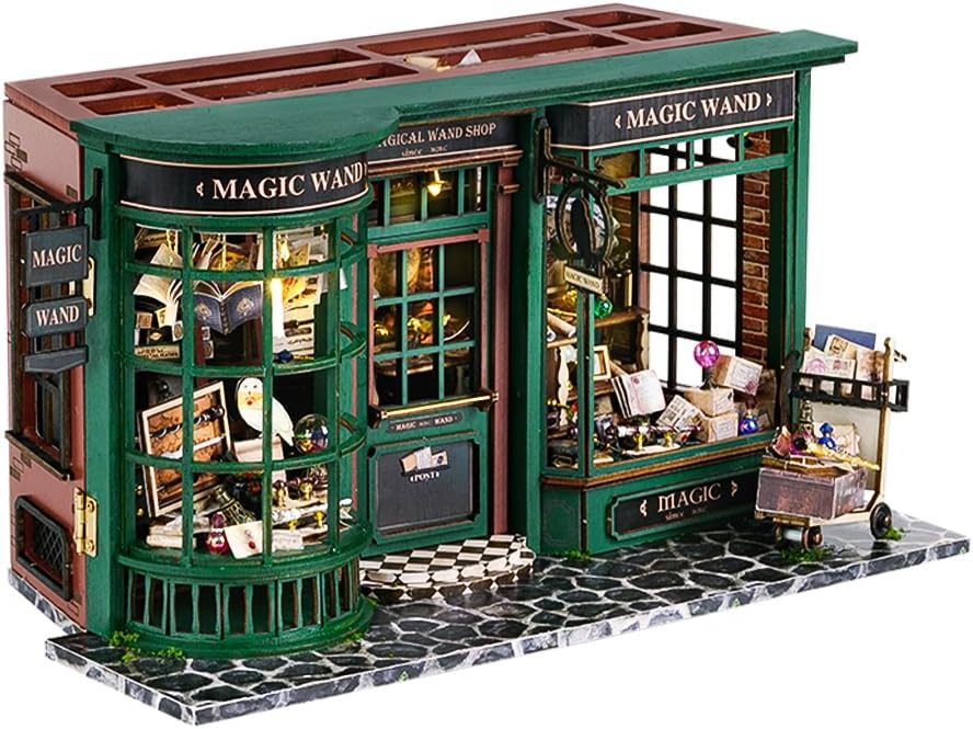 CUTEBEE Puppenhaus Miniatur Haus mit Möbeln, DIY Puppenhaus Bausatz Plus Staubschutzhülle 1:24 Masss