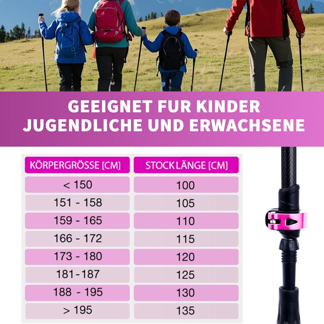 Alpteq Carbon Wanderstöcke Teleskop – Ultraleichte Trekkingstöcke Kohlenstofffaser & Aluminium für D