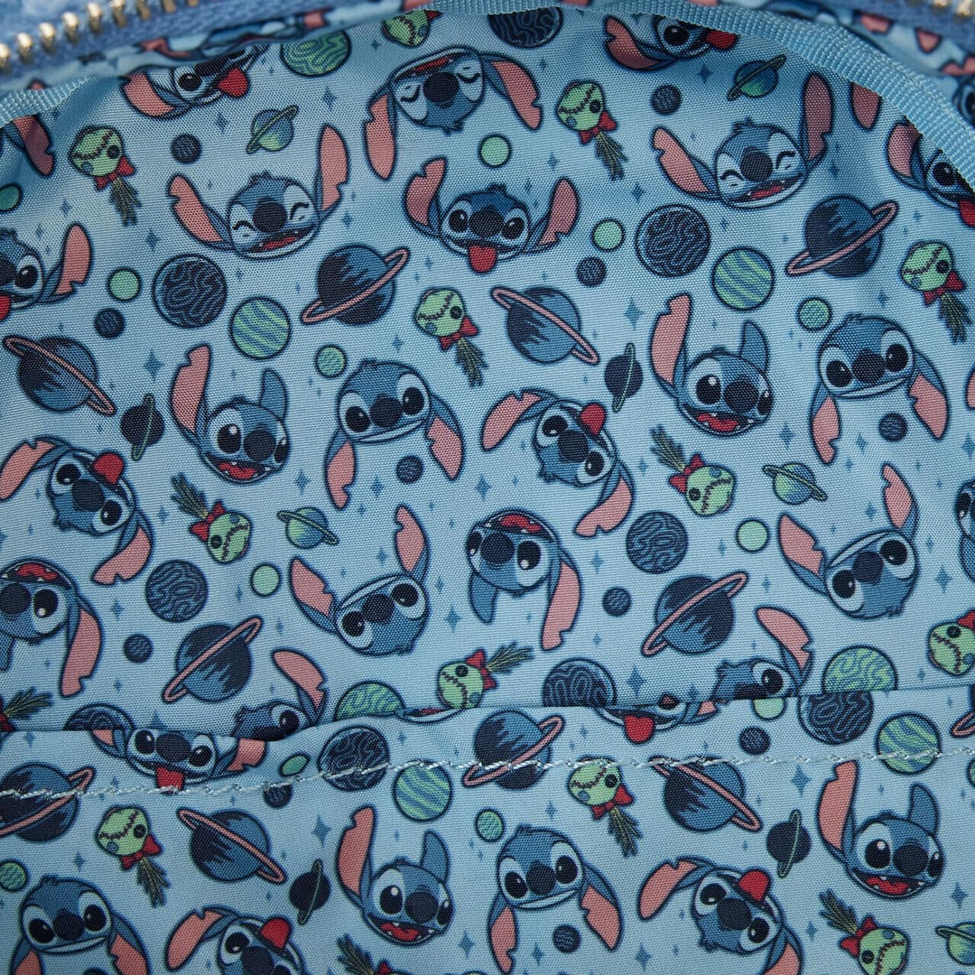 Loungefly Disney Stitch Plush Sherpa Double Strap Shoulder Bag, Mehrfarbig/Meereswellen (Ocean Tides