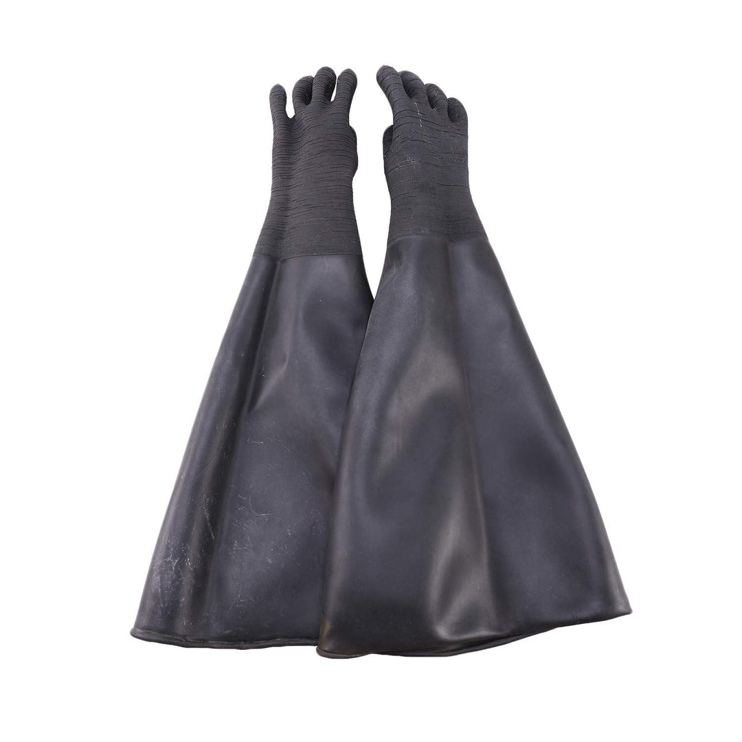 POOSR Gummi Schwarz Sand Strahl Handschuhe Streifen Sand Strahl Handschuhe für Strahl Kabine 65X 30C