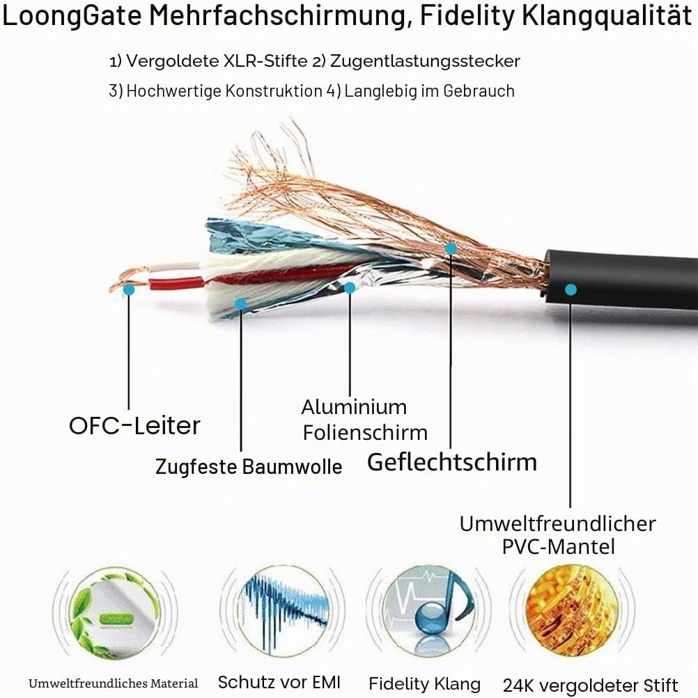 USB zu XLR Mikrofonkabel - 3 Pin Mic Link Converter Kabel Studio Audio Kabel Anschluss Cords Adapter