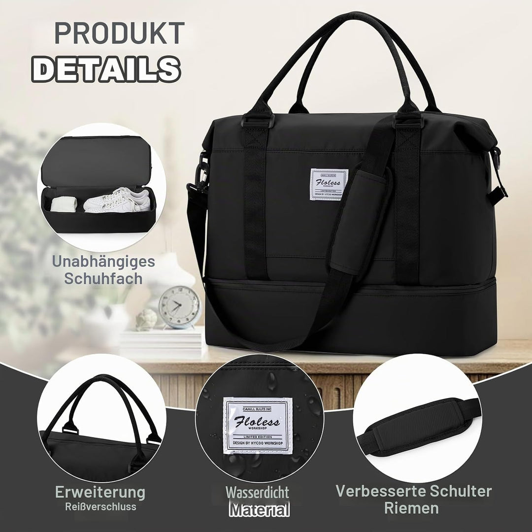Reisetasche Damen Handgepäck Tasche Easyjet 45x36x20 für Flugzeug Airlines Tasche Weekender Damen Tr