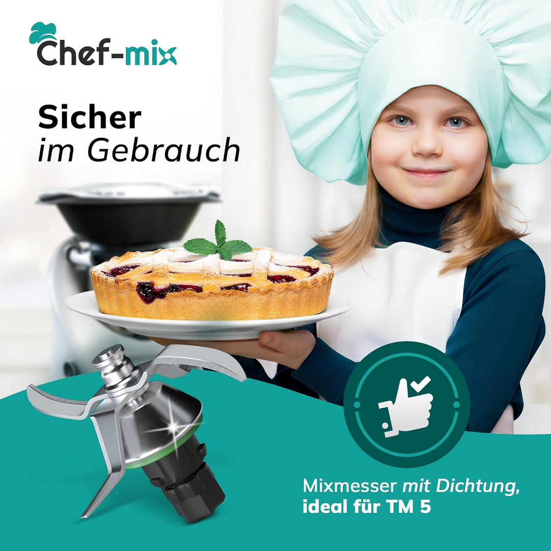 Mixmesser TM5 Edelstahl mit Dichtring Ersatz für Vоrwerk Thermоmix Messer TM5 Ersatzmesser - Vоrwerk