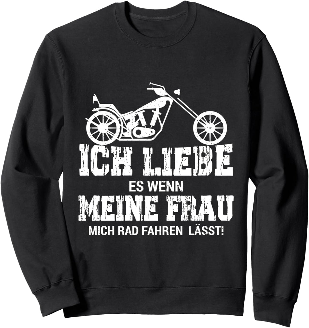 Ich liebe meine Frau Lustig Wheelie evolution Bikerstyle Sweatshirt