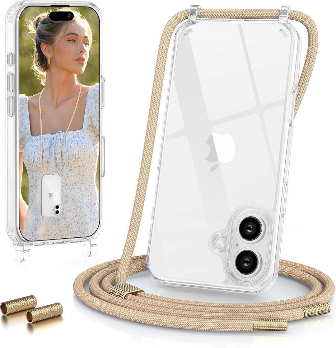 GOODVISH Handykette für iPhone 16 Hülle mit Band (6.1") | Kameraschutz und Bildschirmschutz | | Neck