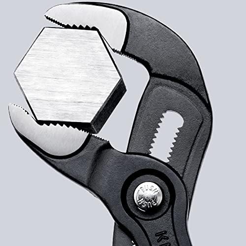 KNIPEX Cobra, Wasserpumpenzange | Rohrzange mit 2k-Griffen, Chrom-Vanadium, Rostschutz verchromt, 25