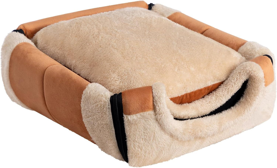 Hollypet Katzenbett Kleines Hundebett, 2-in-1 Faltbare Haustierbett für Katzen &amp; Kleine Hunde, Warme