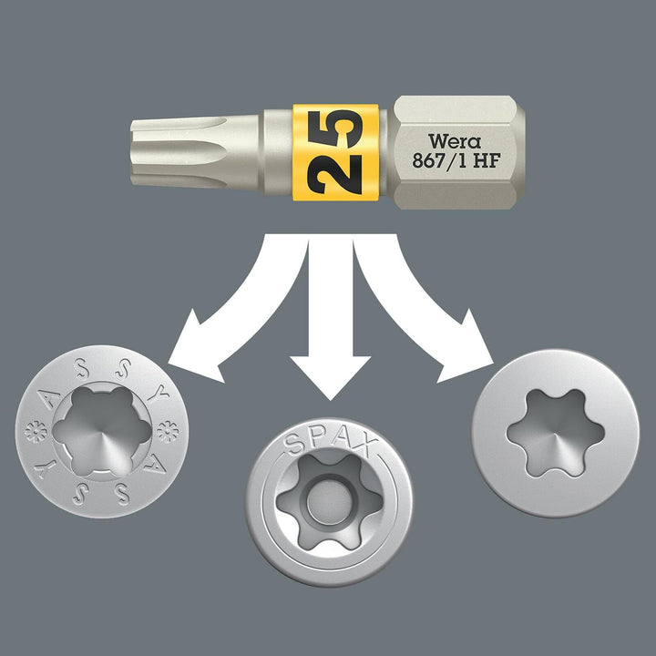 Wera 05073641001 Bit-Check 12 Wood TX HF 1 SB, Bit-Satz, 12-teilig