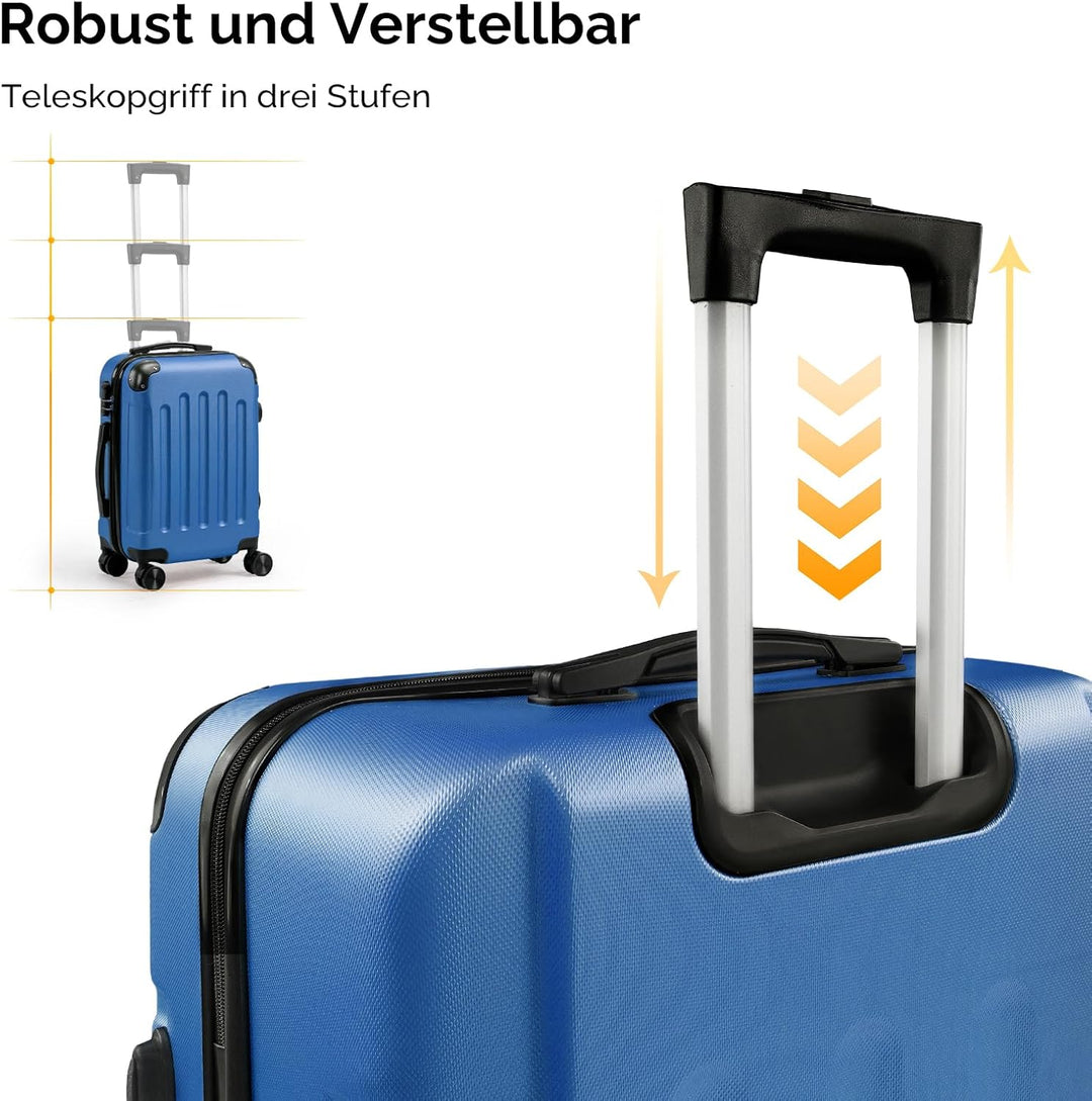 Bonnlo Kofferset 3 Teilig, Hartschale Koffer Set, Reisekoffer mit 4 Rollen, ABS-Trolley M-L-XL, mit