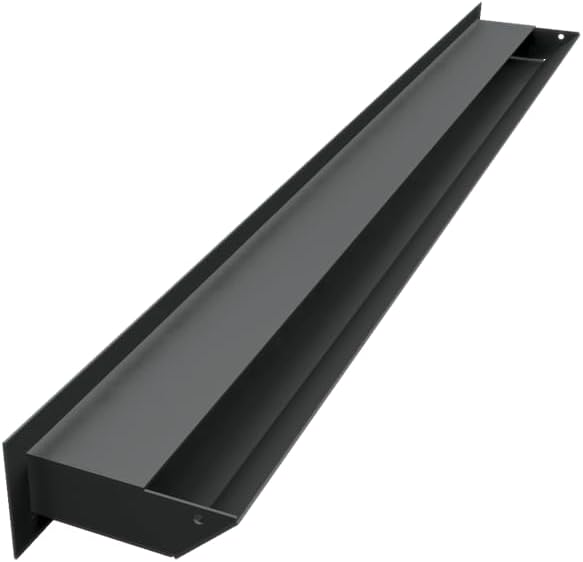 KRATKI Lüftungsgitter LUFT | Warmluftgitter 6 x 80 cm | Schwarz | Abluftgitter für Kamin Belüftung |