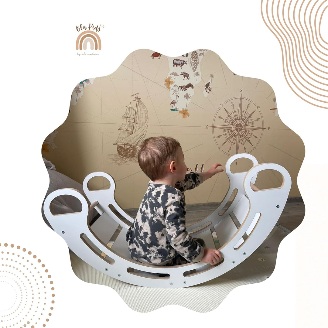 Klettergerüst Indoor für Kinder 85x41x39cm - Kletterbogen mit Kissen - Kletterdreieck mit Rutsche -