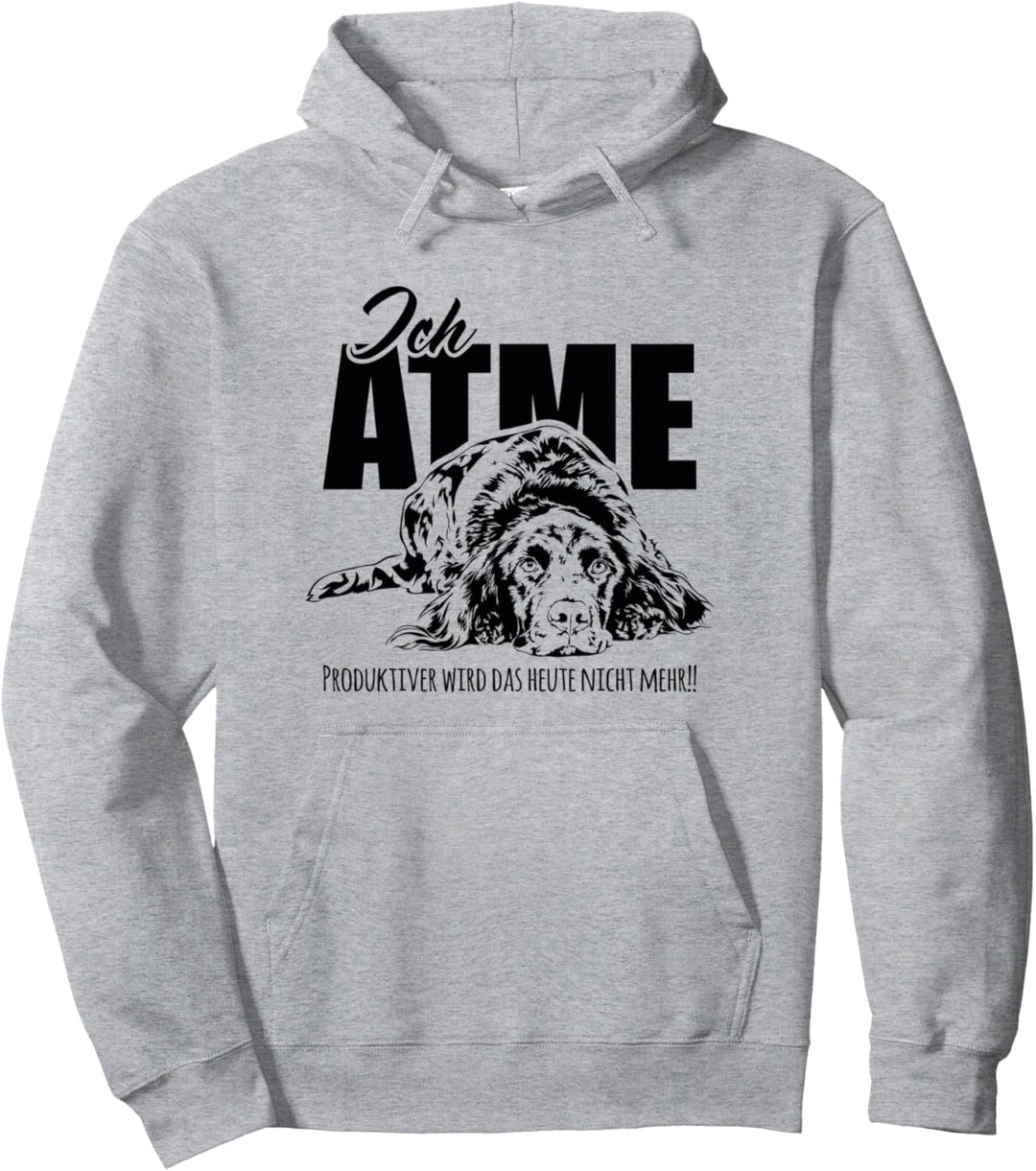 Lustiger Kleiner Münsterländer Ich Atme Hundespruch Hunde Pullover Hoodie