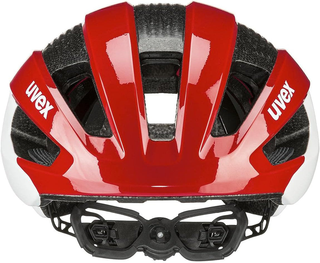 Uvex Rise CC Rennrad Fahrrad Helm matt rot/weiss 2022 52-56 cm, 52-56 cm