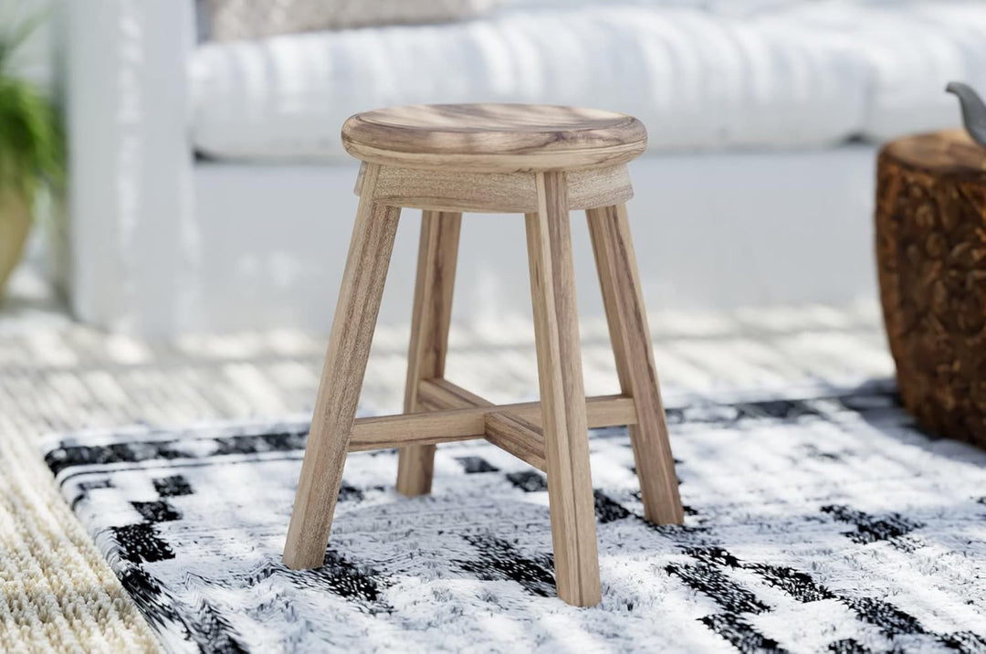Divero Hocker Salinas aus Suar Holz, unbehandelt – Farbe: Braun