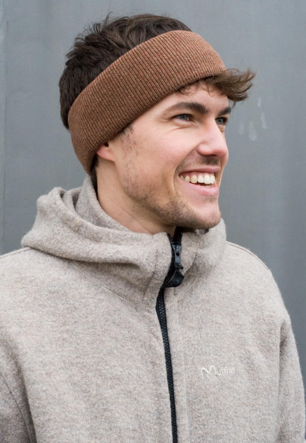 FosterNatur, Merino Stirnband mit Baumwollfutter, 100% Wolle Merino extrafein (Hazelnut), Hazelnut