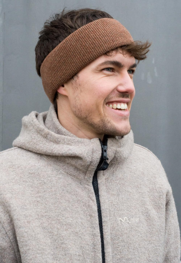 FosterNatur, Merino Stirnband mit Baumwollfutter, 100% Wolle Merino extrafein (Hazelnut), Hazelnut