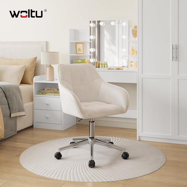 WOLTU Homeoffice Stuhl, Schreibtischstuhl, Drehstuhl, Schminkstuhl, höhenverstellbar, bis 150 kg bel