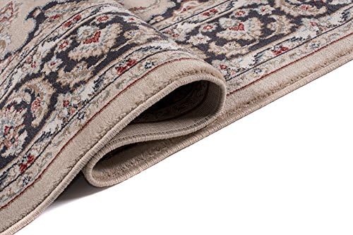 Carpeto Rugs Traditioneller Klassischer Teppich für Ihre Wohnzimmer - Beige Schwarz - Perser Orienta