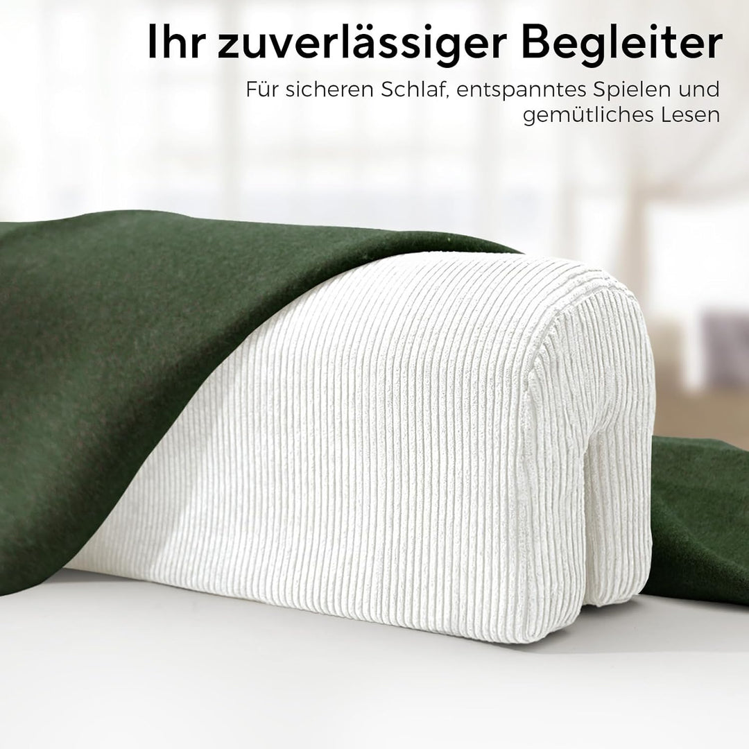 AEOCOO Bettstossstangenschutz, 70 x 20 cm, Bai Bai Size 70*14*20cm, Weiss U-form 70cm