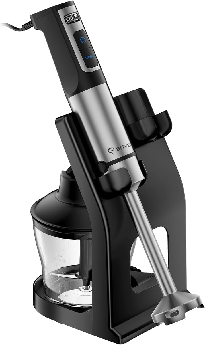 Premium 6-in-1 Stabmixer Set 1200W mit LED-Display & Timer - Multifunktions-Pürierstab Edelstahl mit