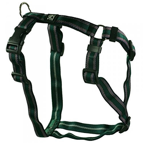 Feltmann Hundegeschirr - Soft-Nylonband, grün Muster, Bauchumfang 75-100 cm, 25 mm Bandbreite 75-100