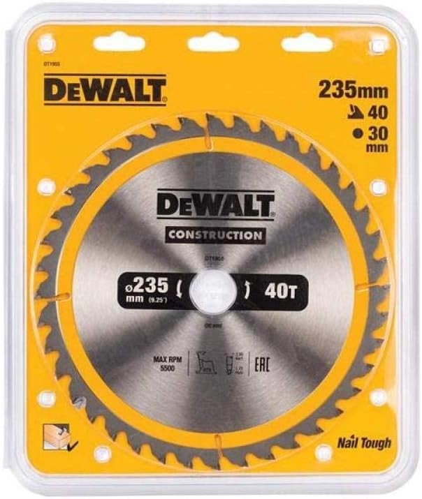 DeWalt Bau-Kreissägeblatt für Stationärsägen/Kreissägenblatt (235/30 mm 40WZ, universeller Einsatz u