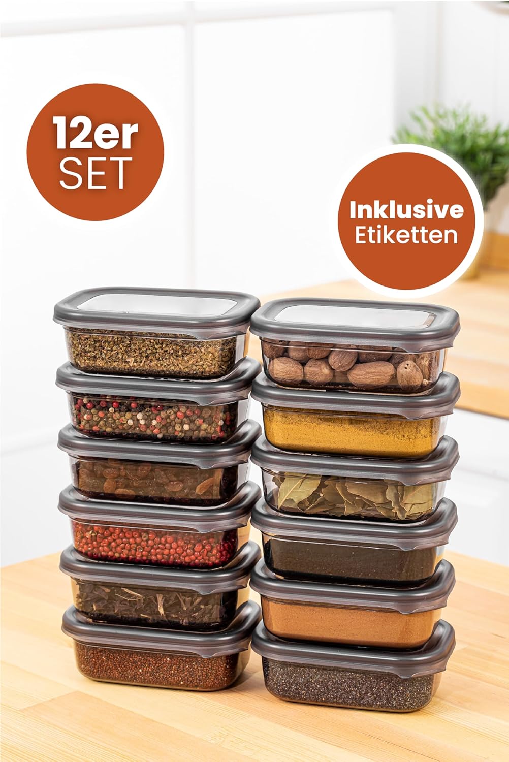 Viwares luftdichte Vorratsdosen mit Deckel | 12er Vorratsbehälter Set | BPA-FREI | Zur Müsli Mehl un