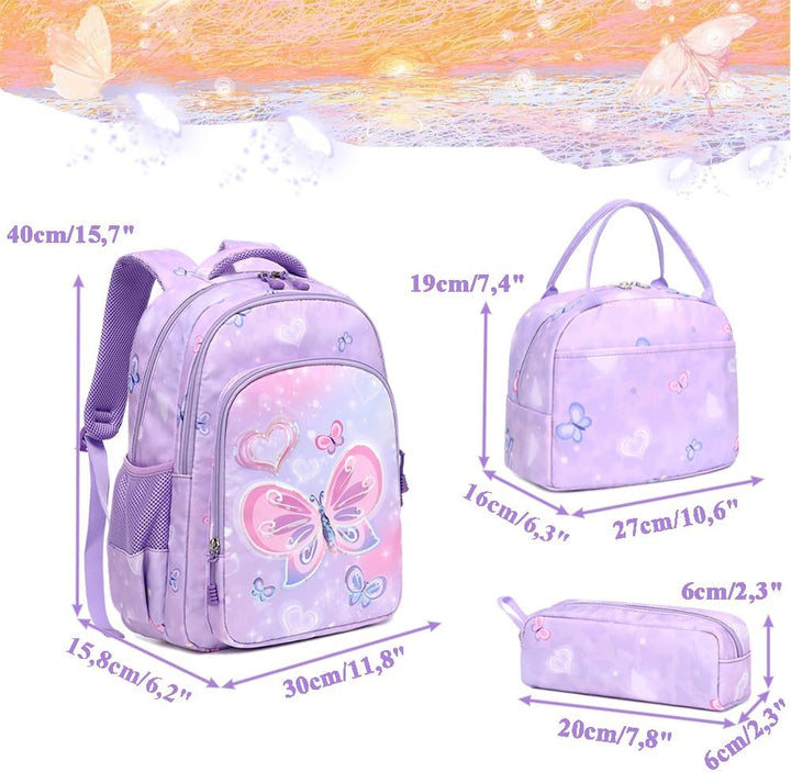Schulrucksack Kinder Mädchen Grundschule Schultaschen Sets für Mädchen Kinderrucksack Daypack Gross