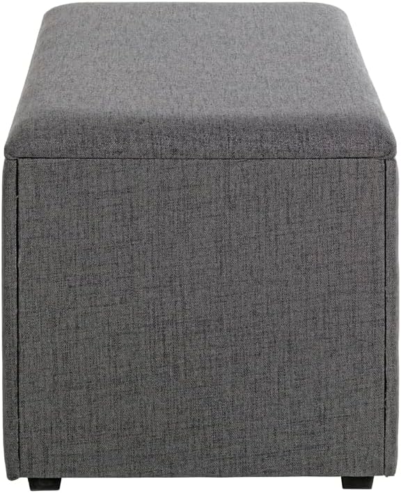 HAKU Möbel Sitztruhe, MDF, anthrazit, B 65 x T 40 x H 42 cm anthrazit_Textil 65 x 40 x H 42 cm Anthr