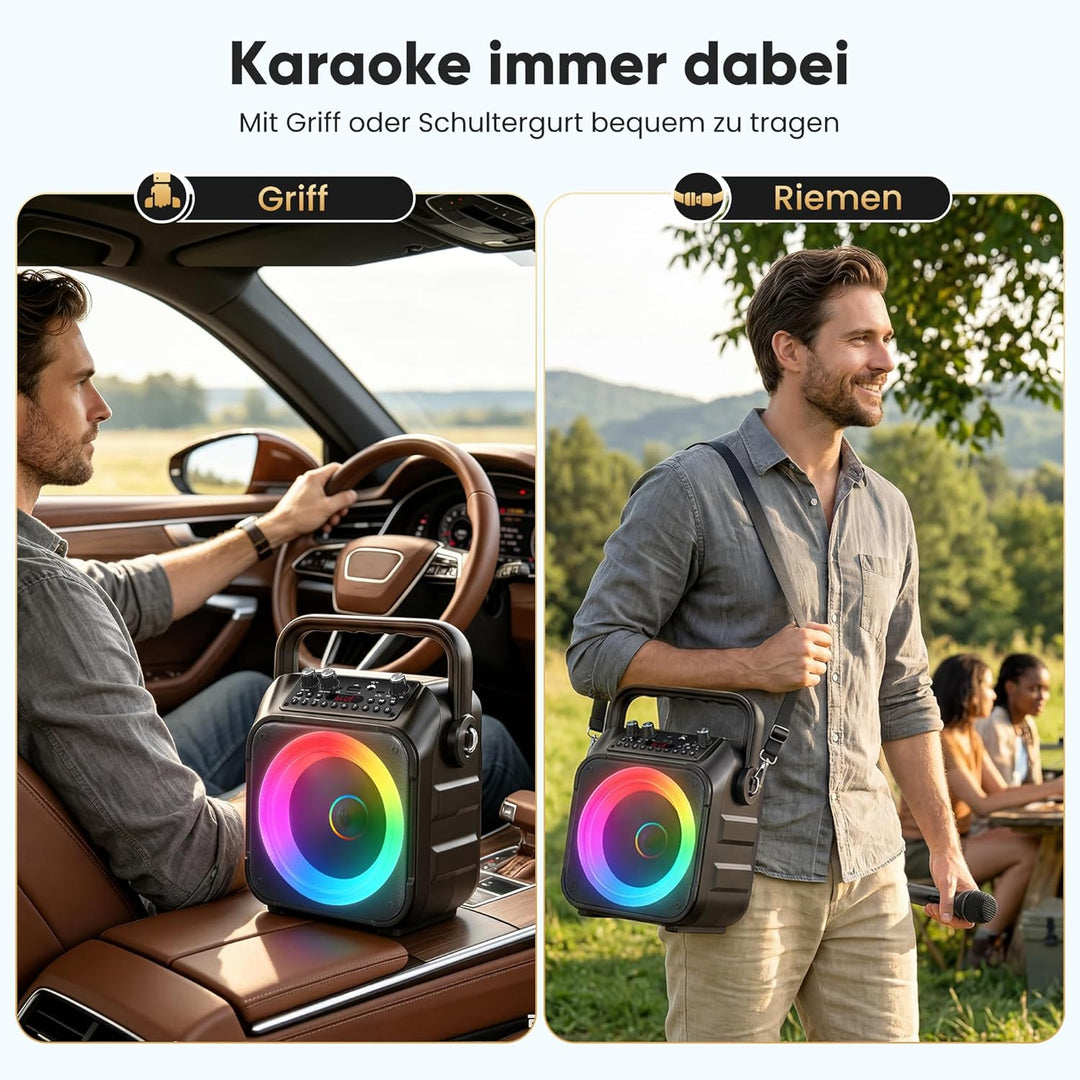 Karaoke Maschine mit 2 Karaoke Mikrofonen: Singingmate Karaoke Anlage mit 2 Mikrofonen für Erwachsen
