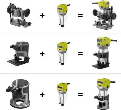 Dewinner Kompakte elektrische Oberfräse, 220 V, 710 W, Oberfräse und Kettensäge, 3 Basen im Lieferum