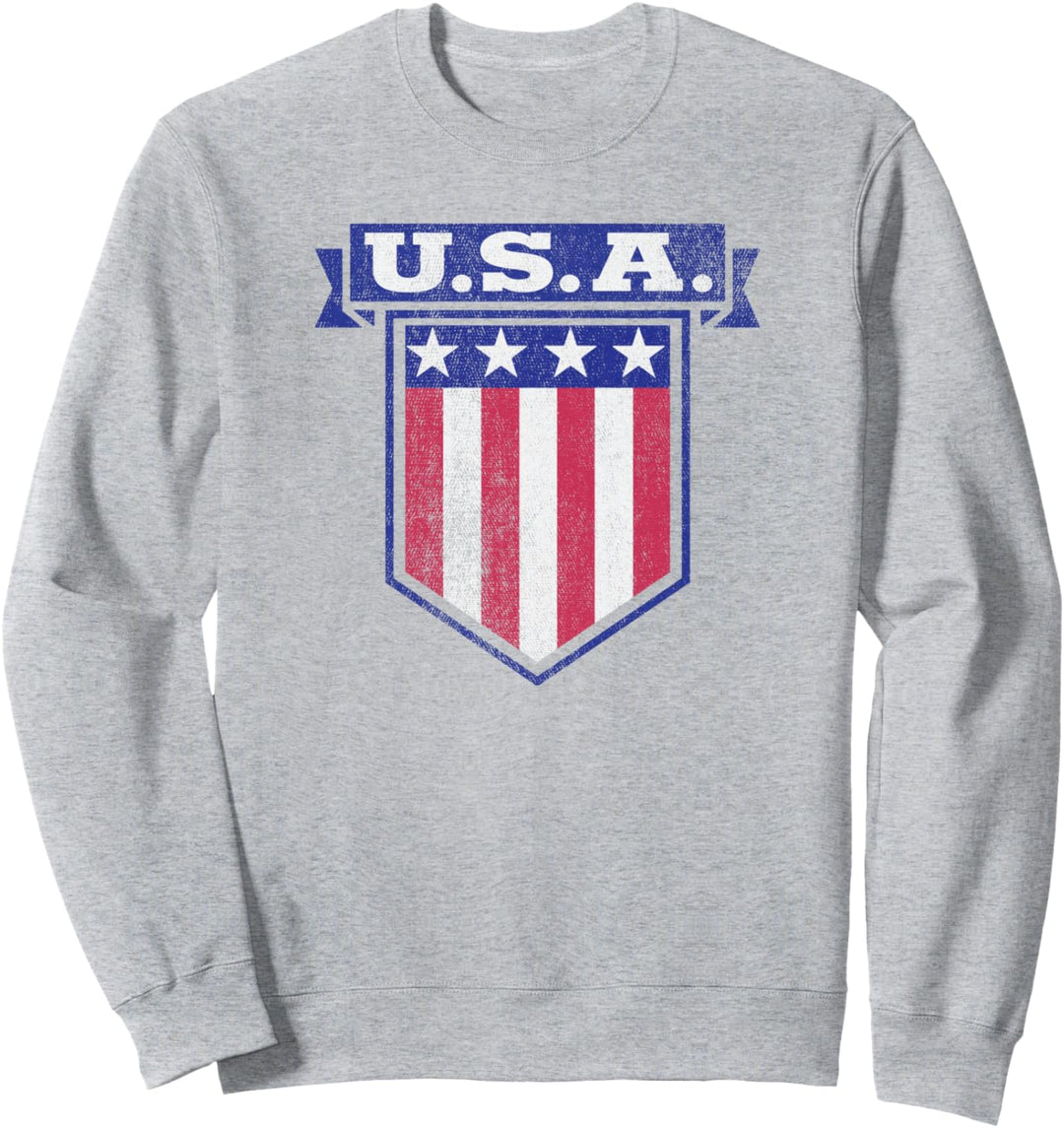 Trendy USA Stars & Stripes Banner Shield Sweatshirt