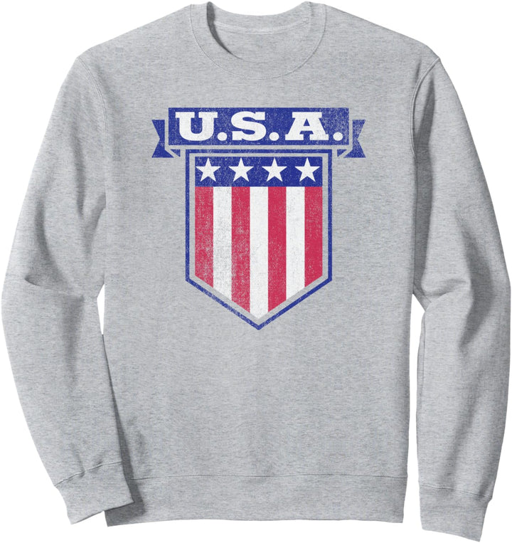 Trendy USA Stars & Stripes Banner Shield Sweatshirt
