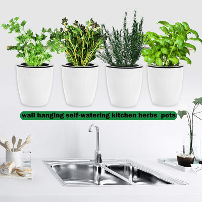 ORIMERC 6er-Set Selbstwässernder Blumentopf Wand hängende Selbstbewässerungstöpfe Küche Kräutertopf